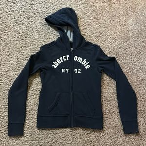 Abercrombie Full zip hoodie. Kids size XL. Black.